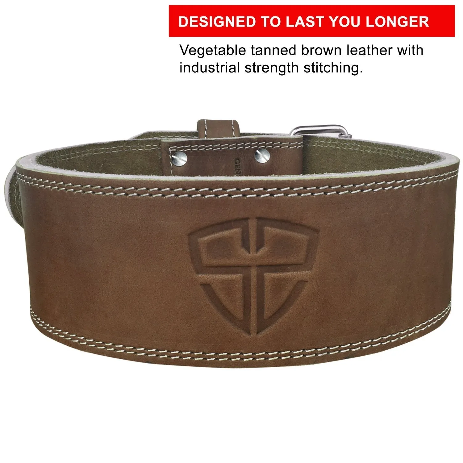 10MM HYDE Leather Weight Lifting Belt - Brown