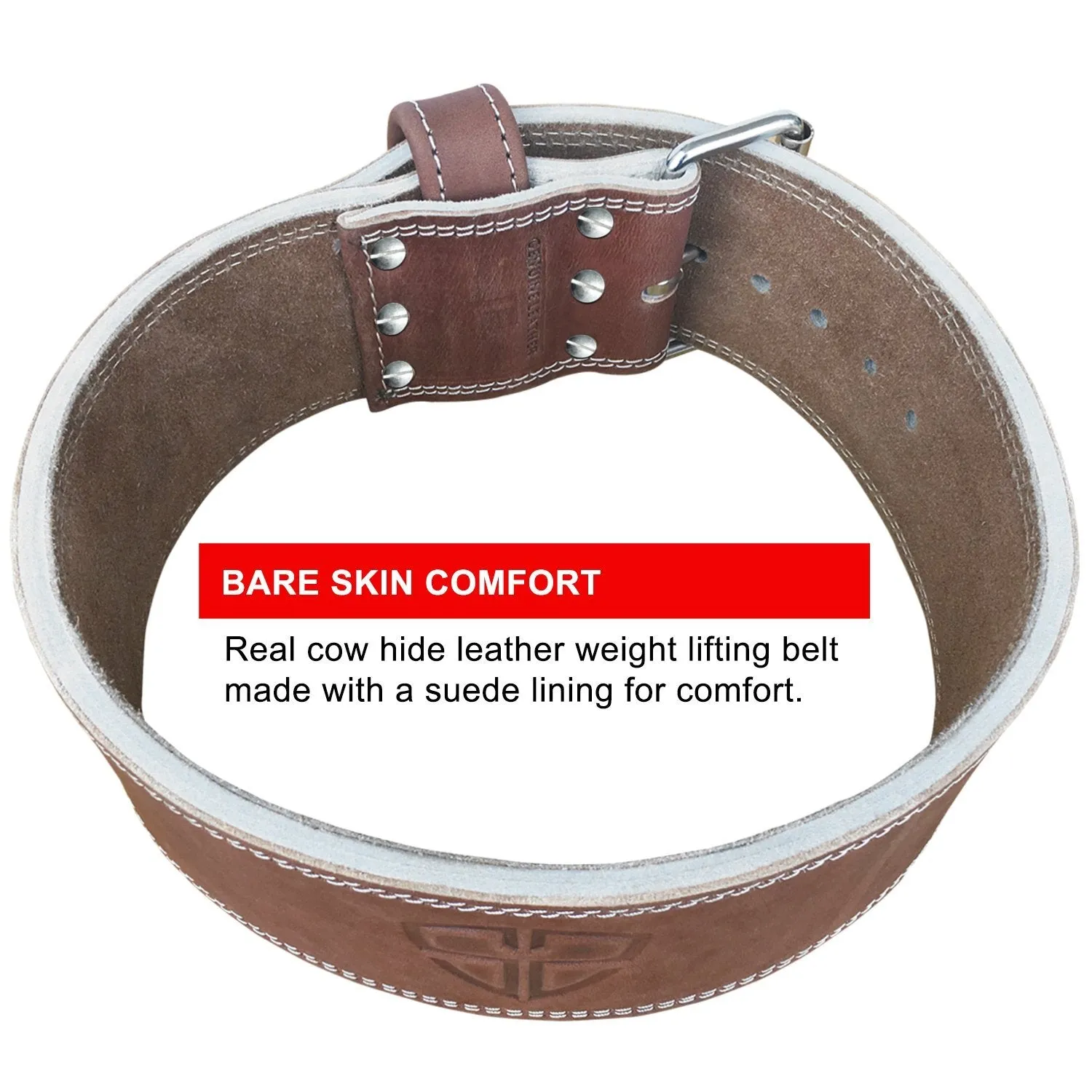 10MM HYDE Leather Weight Lifting Belt - Brown