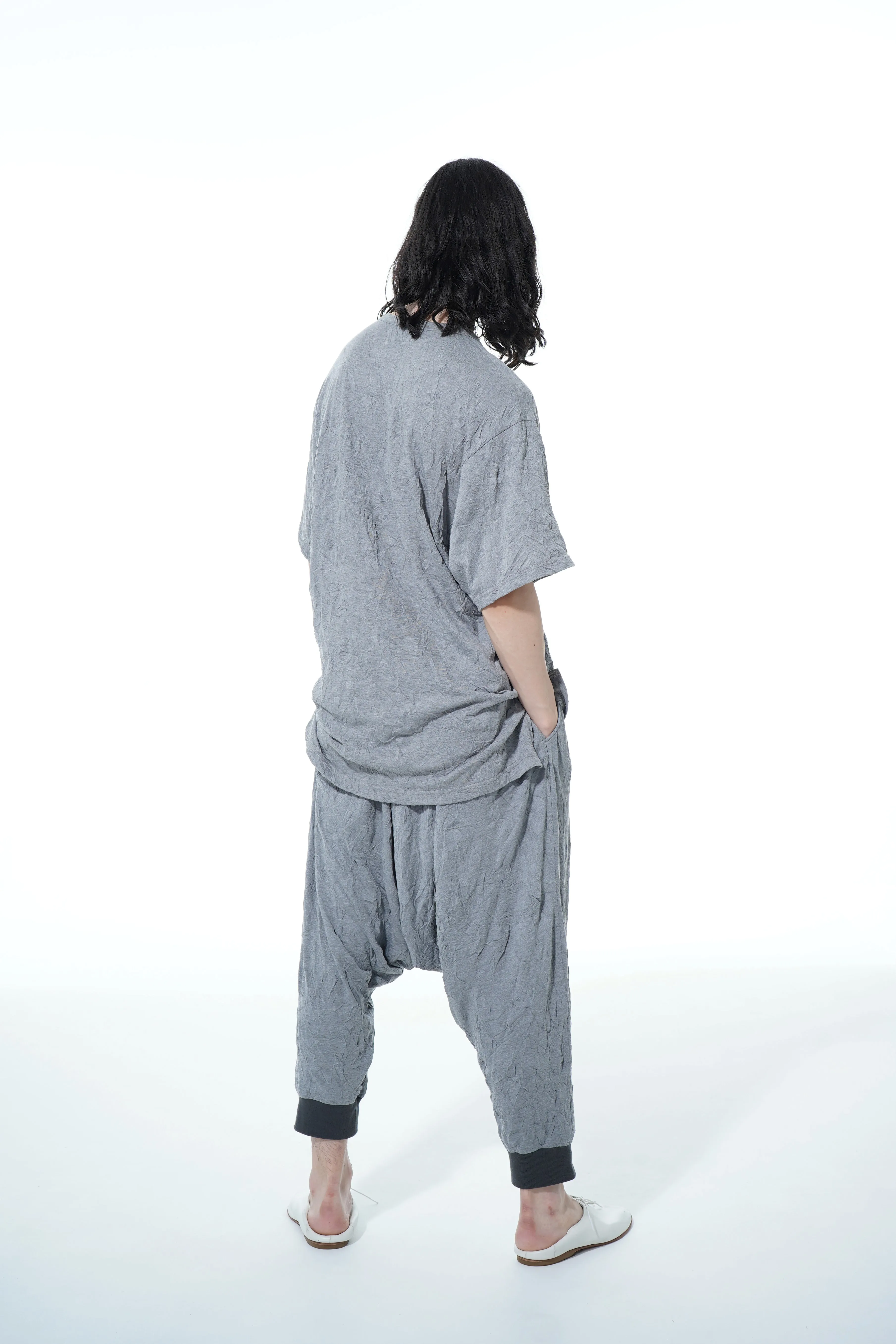 30/-T/C JERSEY CATCH WASHER HEM RIB BALLOON SARUEL PANTS