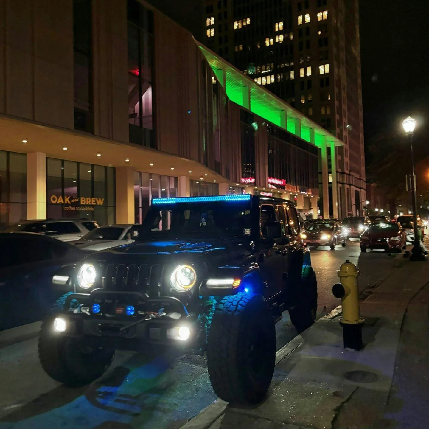 52" RGBW LED Light Bar & 2 RGB Pods & All Brackets for Jeep Wrangler JL JLU and Gladiator JT