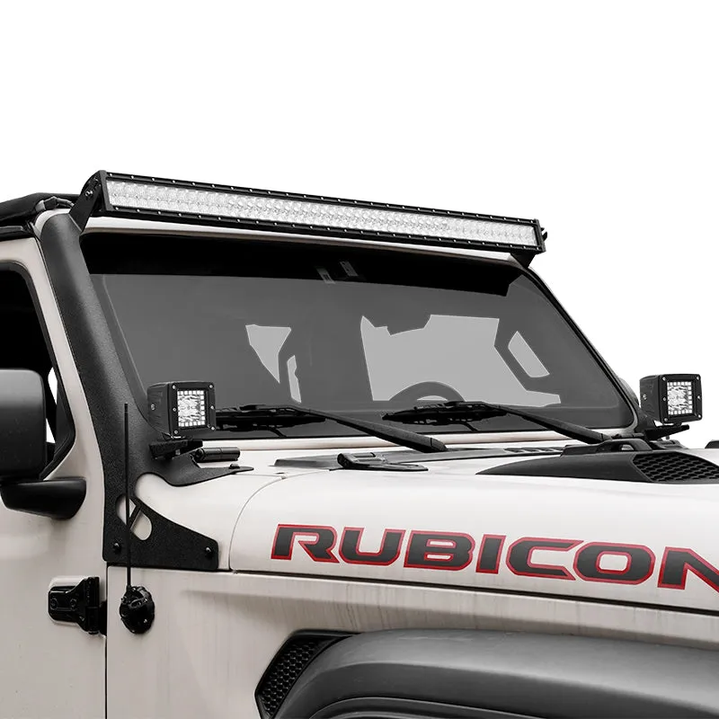 52" RGBW LED Light Bar & 2 RGB Pods & All Brackets for Jeep Wrangler JL JLU and Gladiator JT