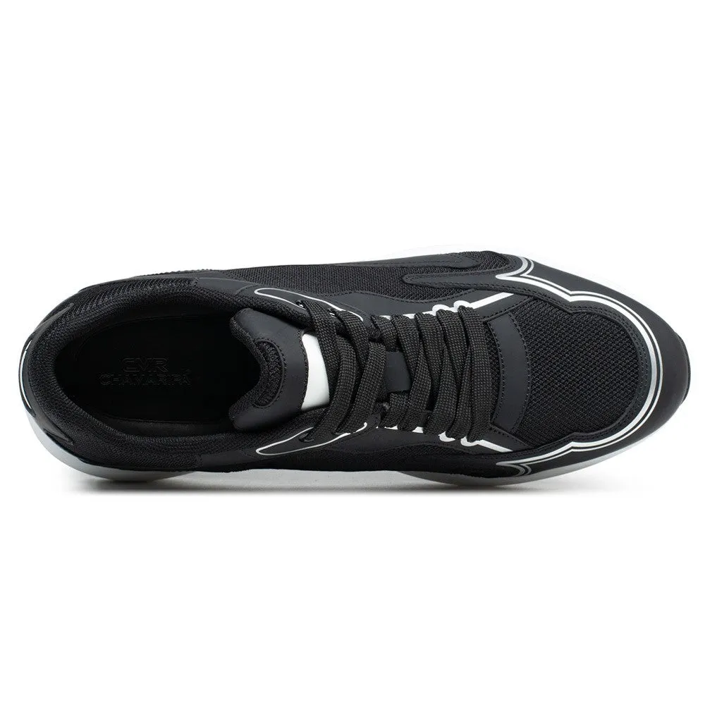 7 CM / 2.76 Inches CMR CHAMARIPA Stylish Black Sneakers for Men