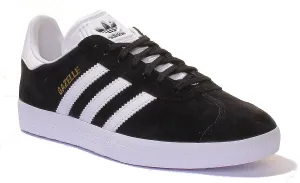 Adidas Gazelle Suede Leather Trainers In Black White