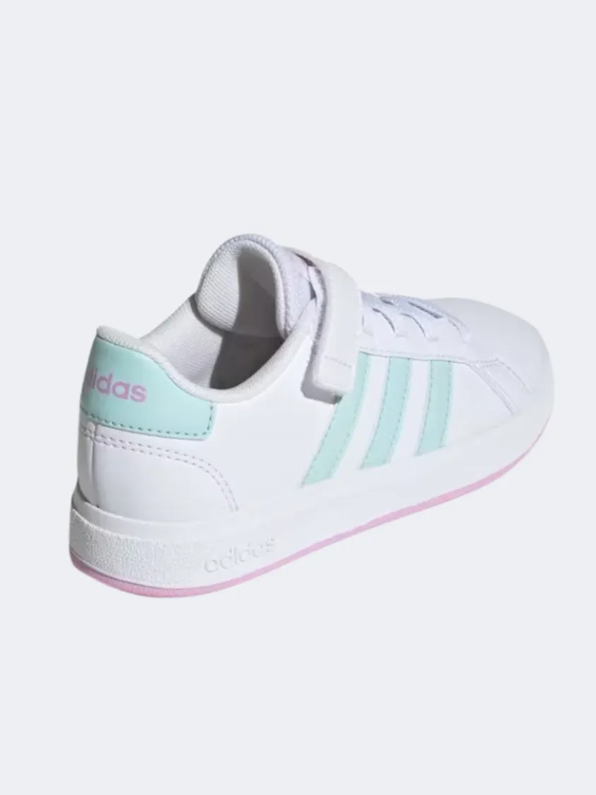 Adidas Grand Court 2 Girls Sportswear Shoes White/Aqua/Lilac