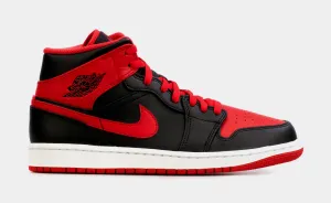 Air Jordan 1 Mid Alternate Bred Mens Lifestyle Shoes (Black/Red) Free Shipping