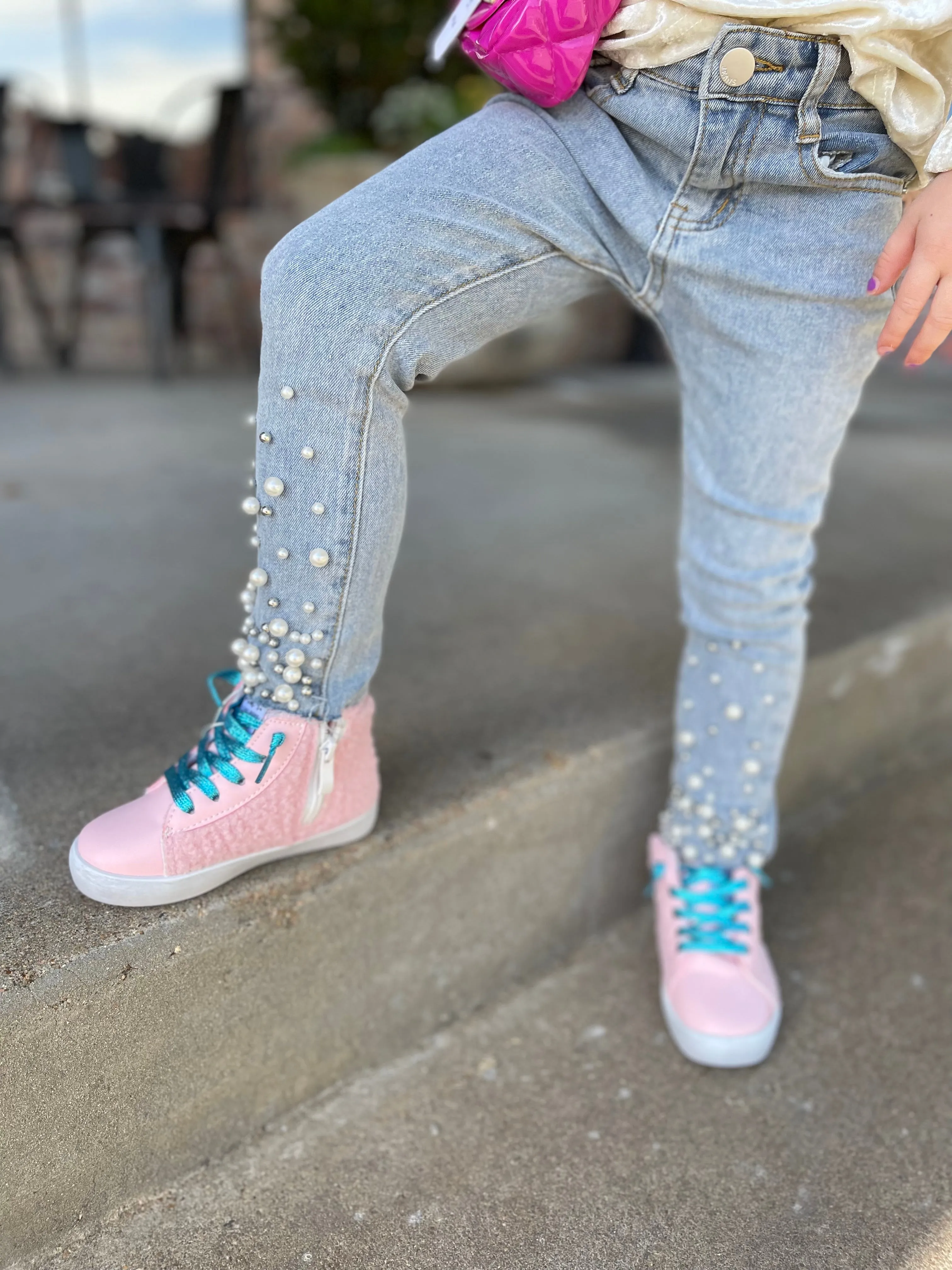 Baby Pink Sherpa High Tops