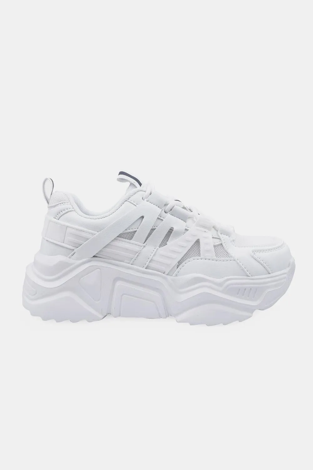 Berness Running Late Chunky Sole Athletic Sneakers in White