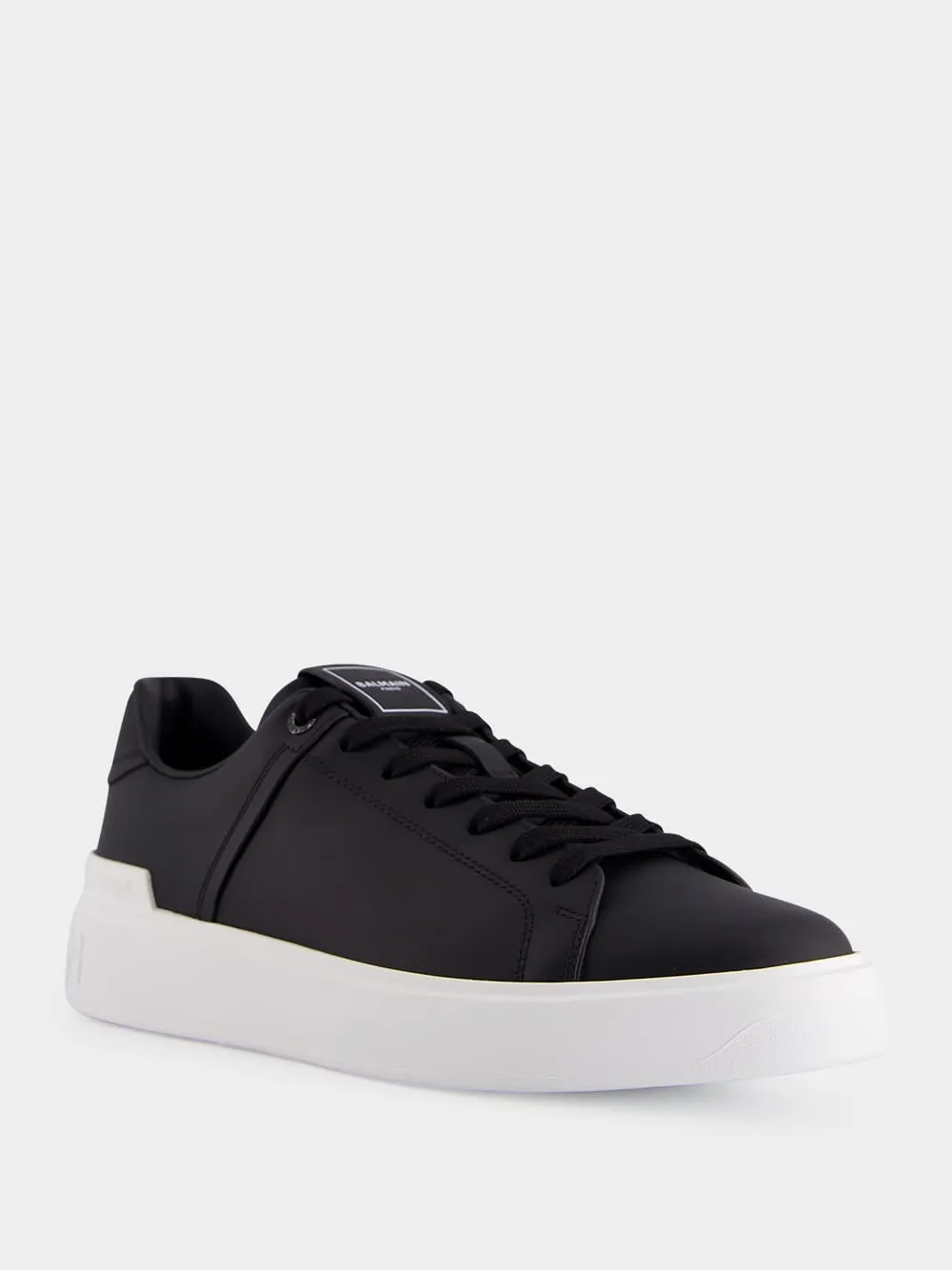 Black and White B-Court Leather Sneakers