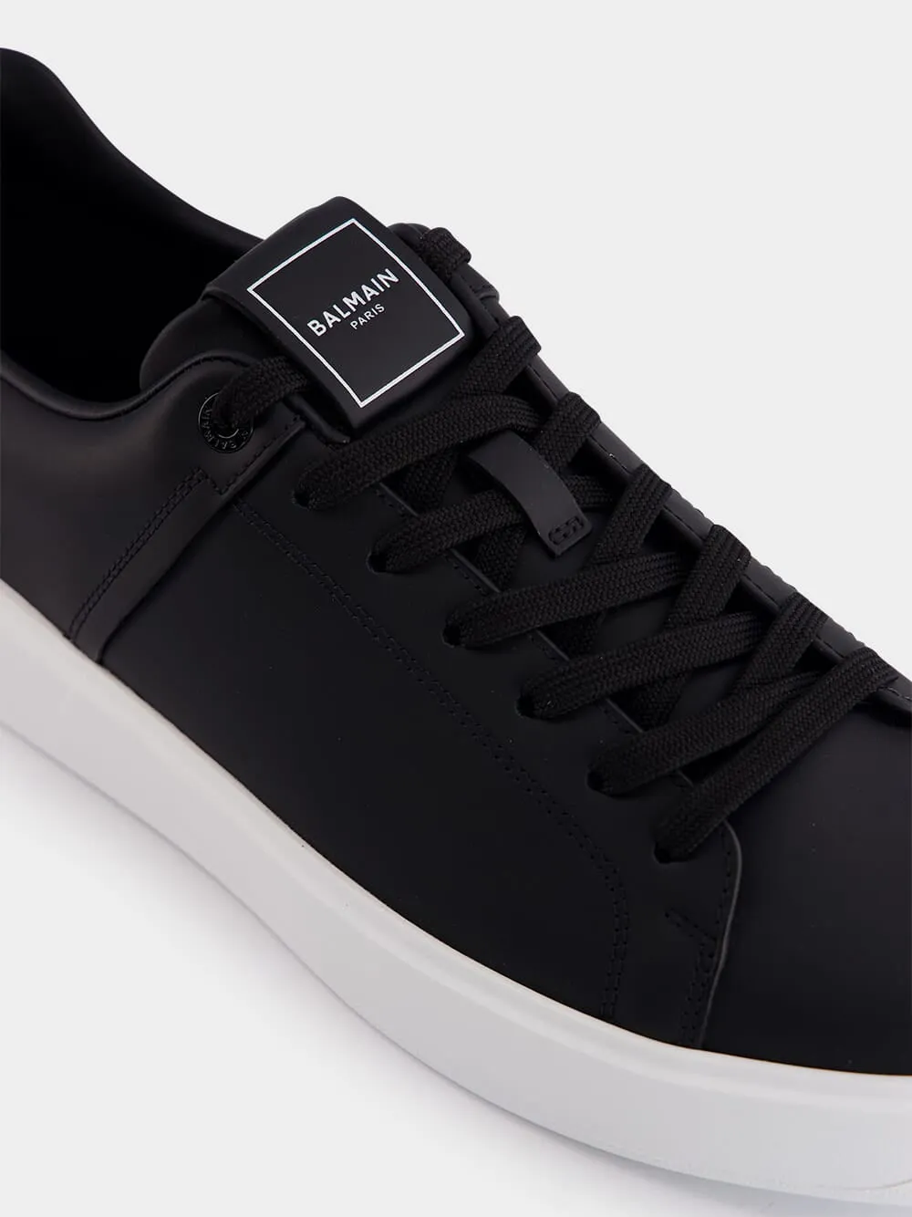 Black and White B-Court Leather Sneakers