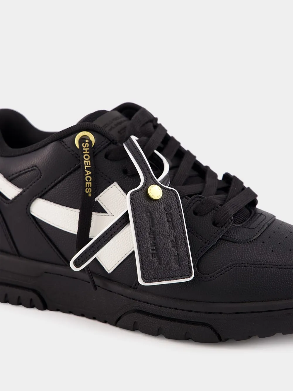 Black Out of Office Basket Leather Sneakers