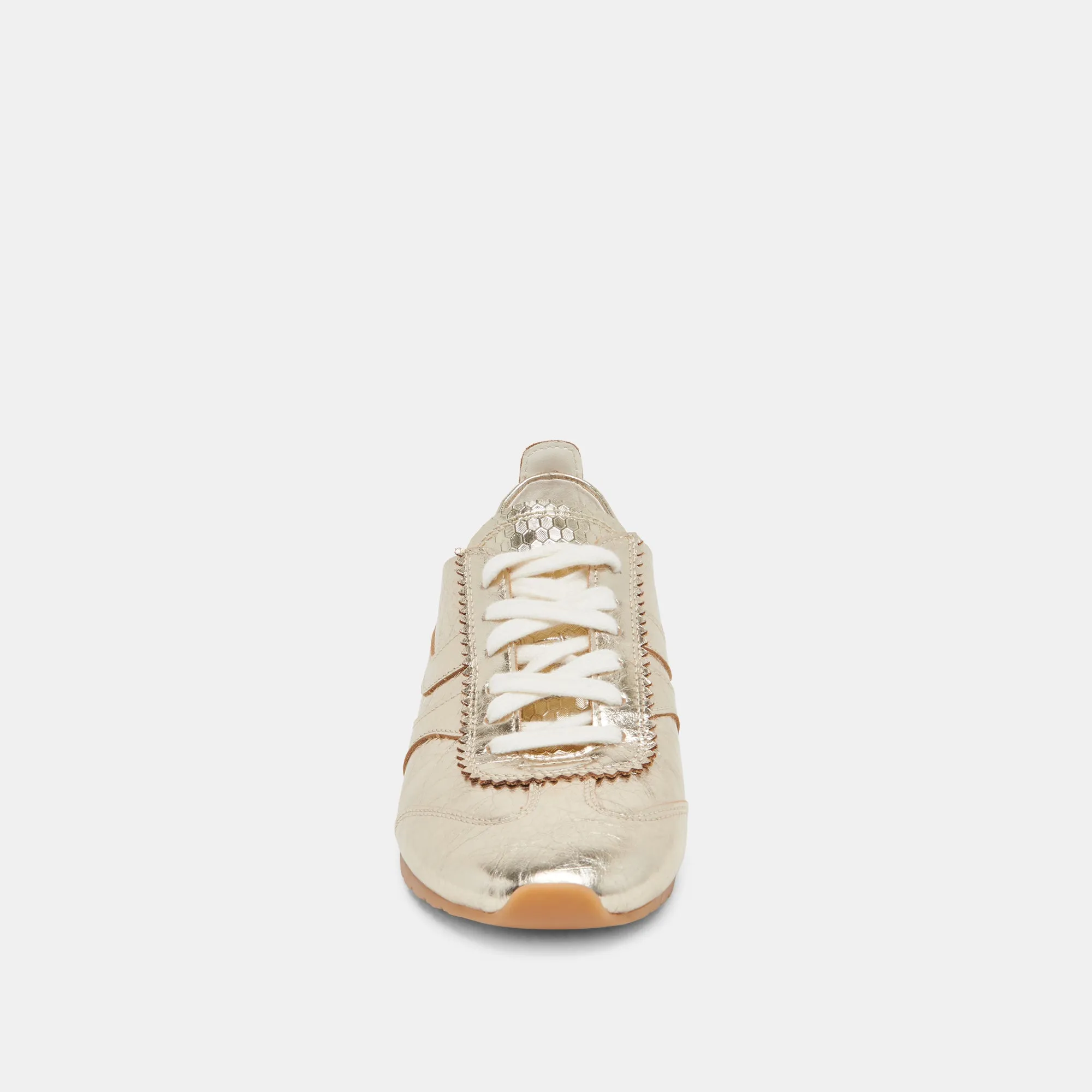 DELANY SNEAKERS LIGHT GOLD CRINKLE PATENT