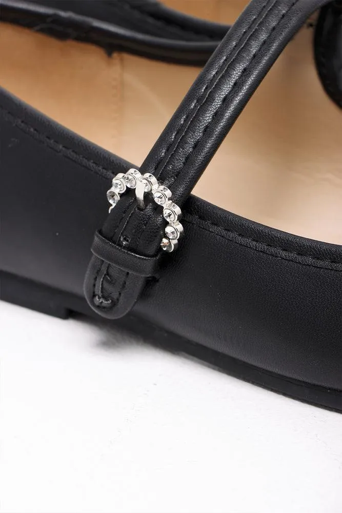 Diamante Buckle Pump Black