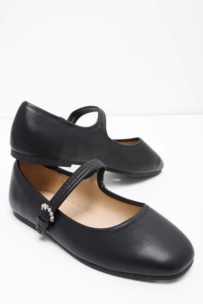 Diamante Buckle Pump Black