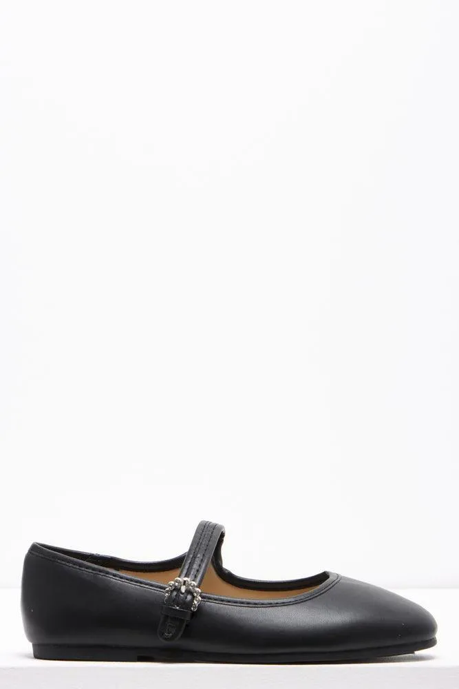 Diamante Buckle Pump Black