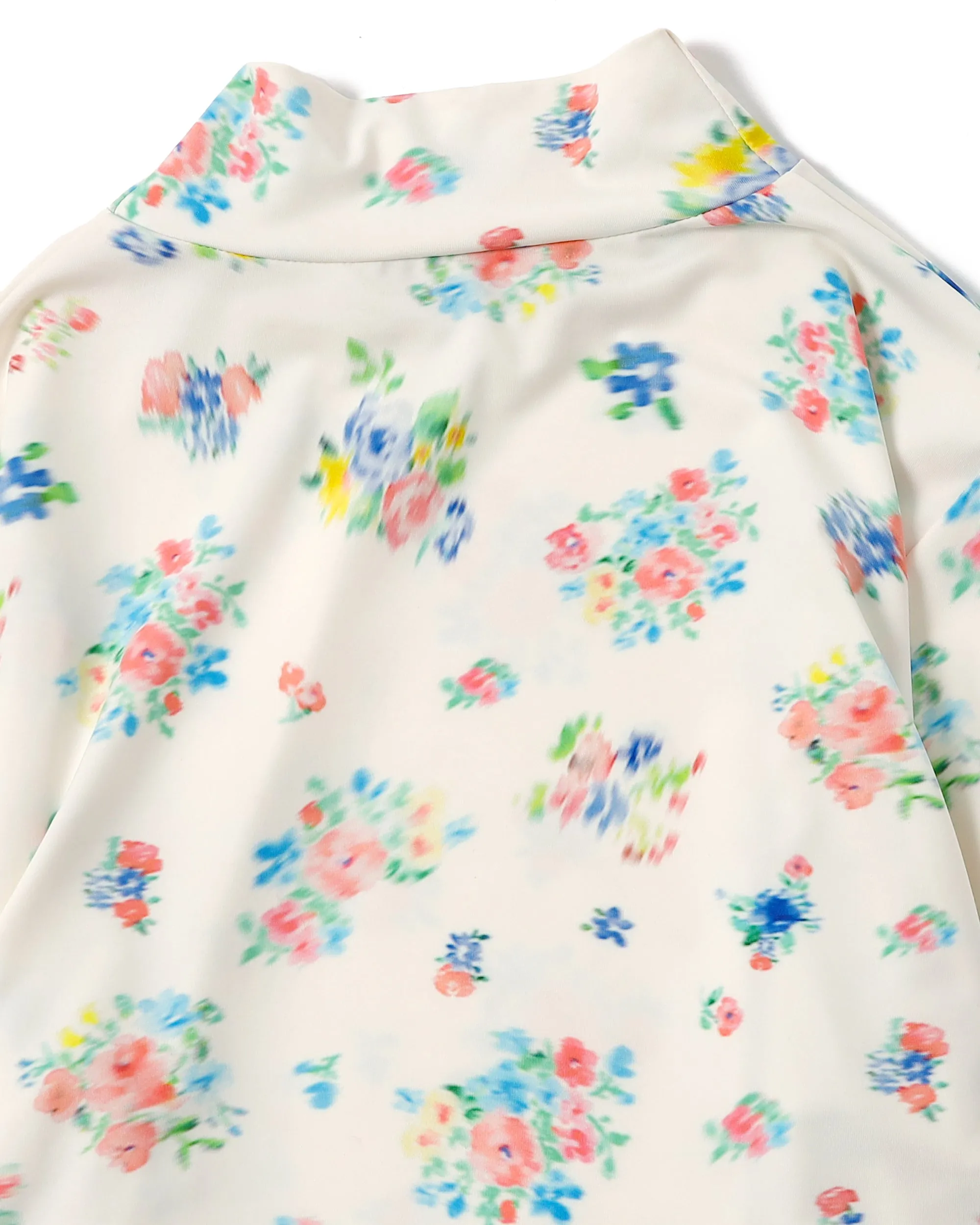 Floral pattern second skin tops (high-neck)