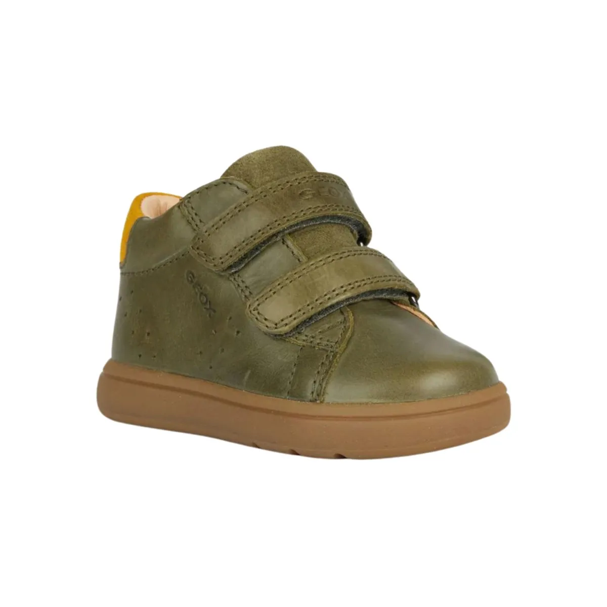 Geox Toddler's (Sizes 22-26) Biglia Dark Green/Ochre Yellow Leather