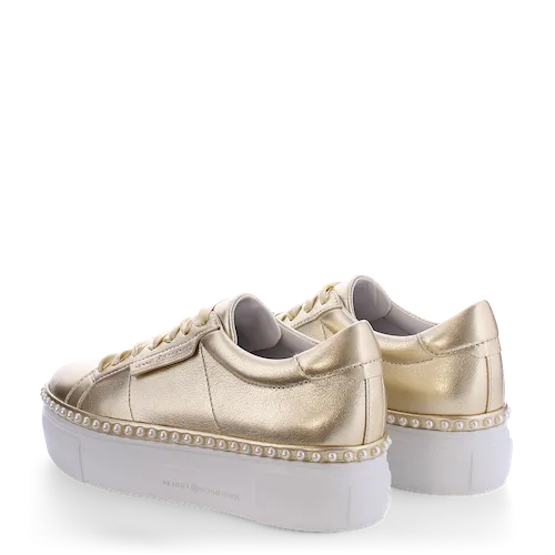 Gold Nano Pearl Platform Sneakers