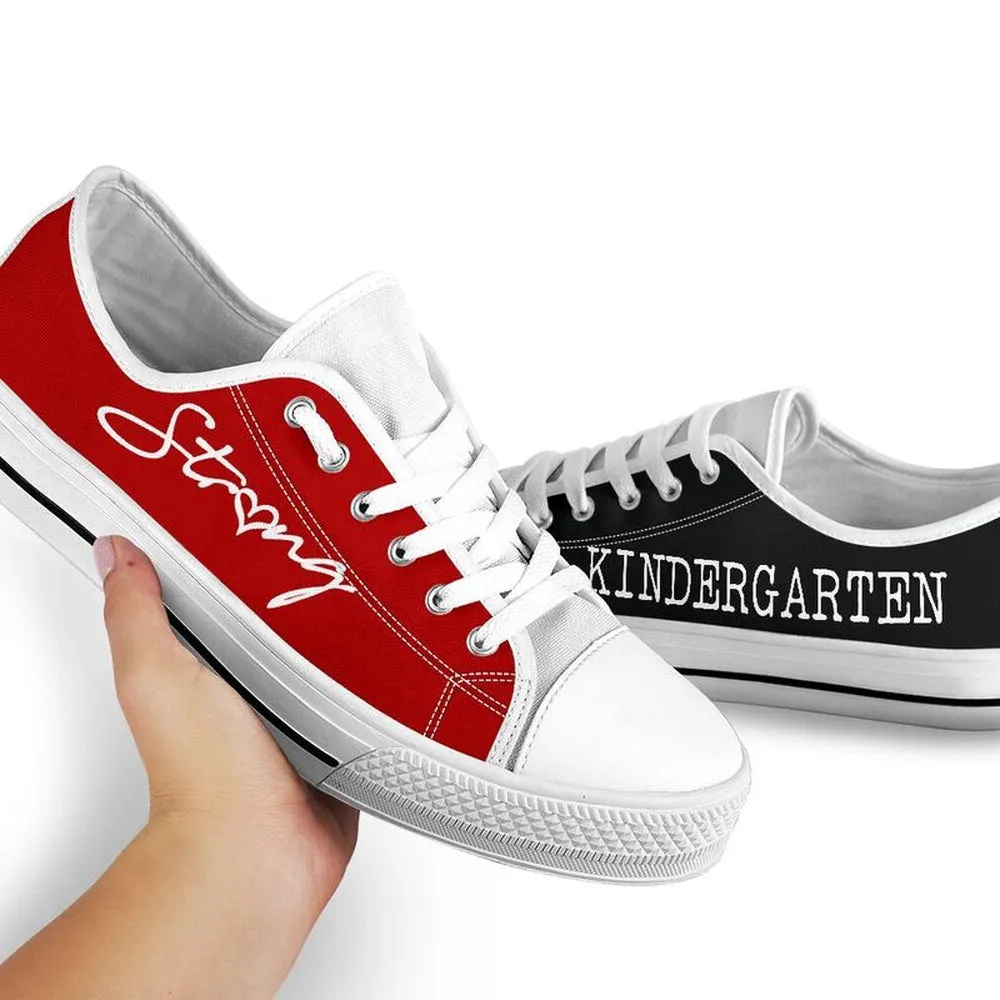 Kindergarten Strong Red Black Shoes, Teacher Shoes, Low Top Sneakers