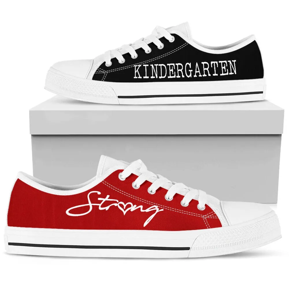 Kindergarten Strong Red Black Shoes, Teacher Shoes, Low Top Sneakers