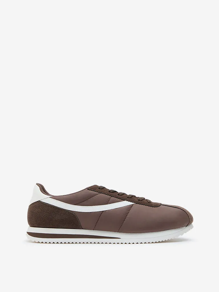 LUNA BLU Brown Faux-Suede Lace-Up Sneakers