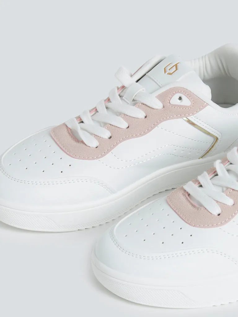 LUNA BLU White Colour-Blocked Sneakers