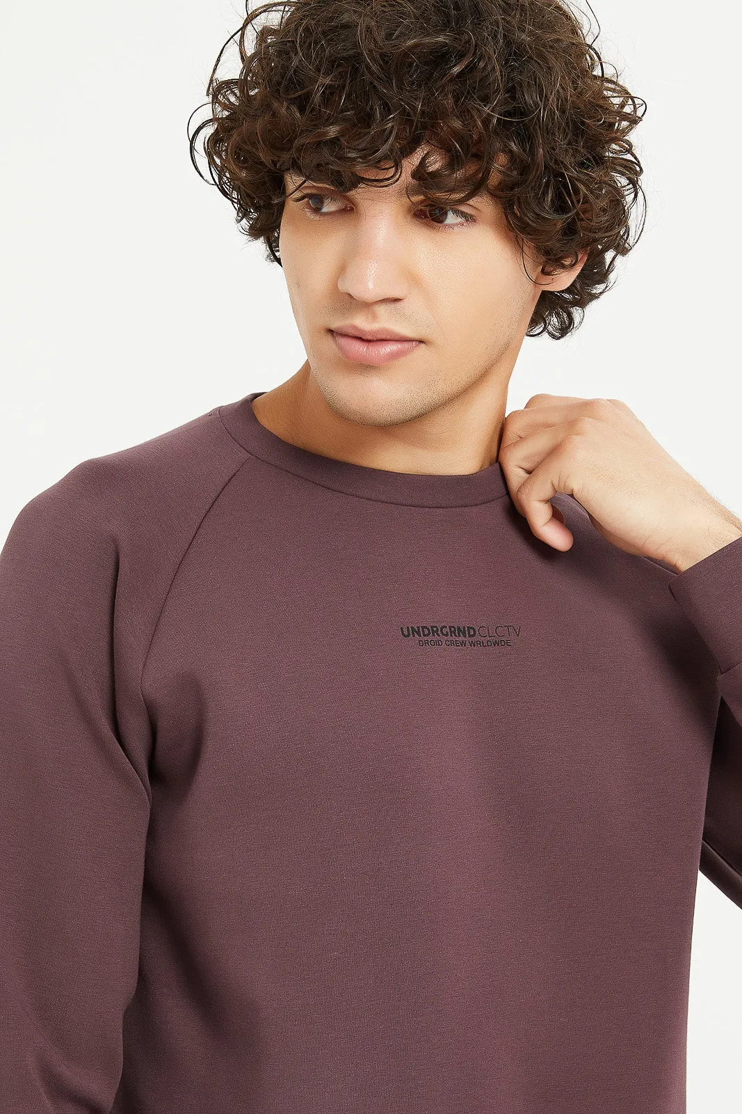 Men Burgundy Soft Touch Sweatshirt