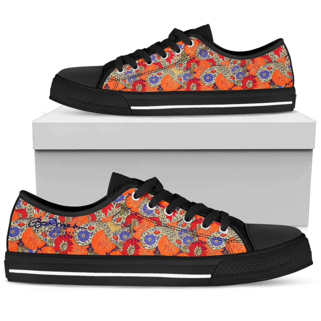 Orange Paisley Low Top Sneakers