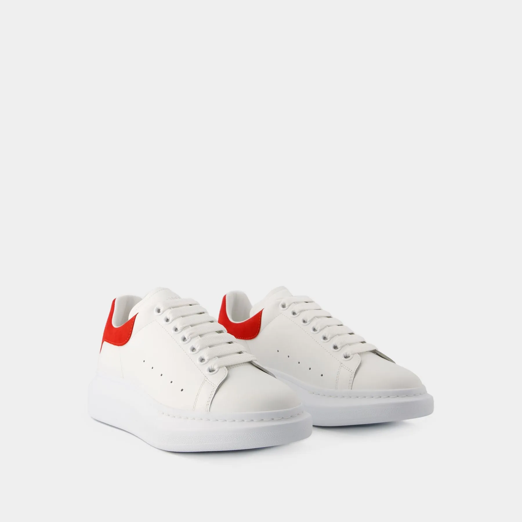 Oversized Sneakers - Alexander Mcqueen - Leather - White/Red