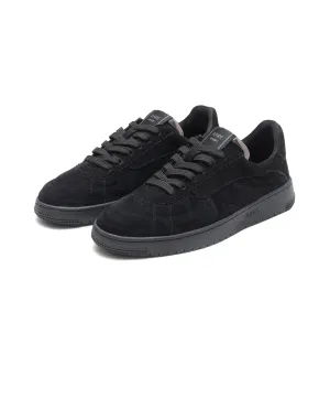 Rare Rabbit Men Ragno Black Genuine Suede Leather Low-Top Lace Up Sneaker Shoes