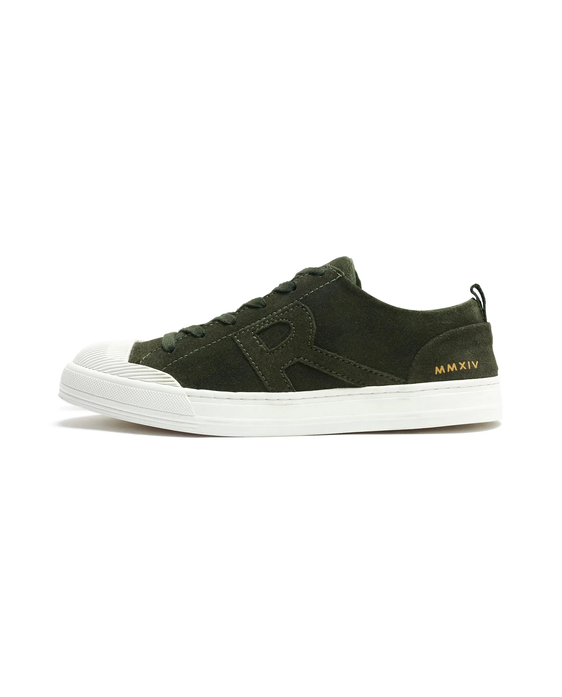 Rare Rabbit Mens Sauron Olive Round Toe Premium Suede Lace Up Low Top Sneaker Shoes