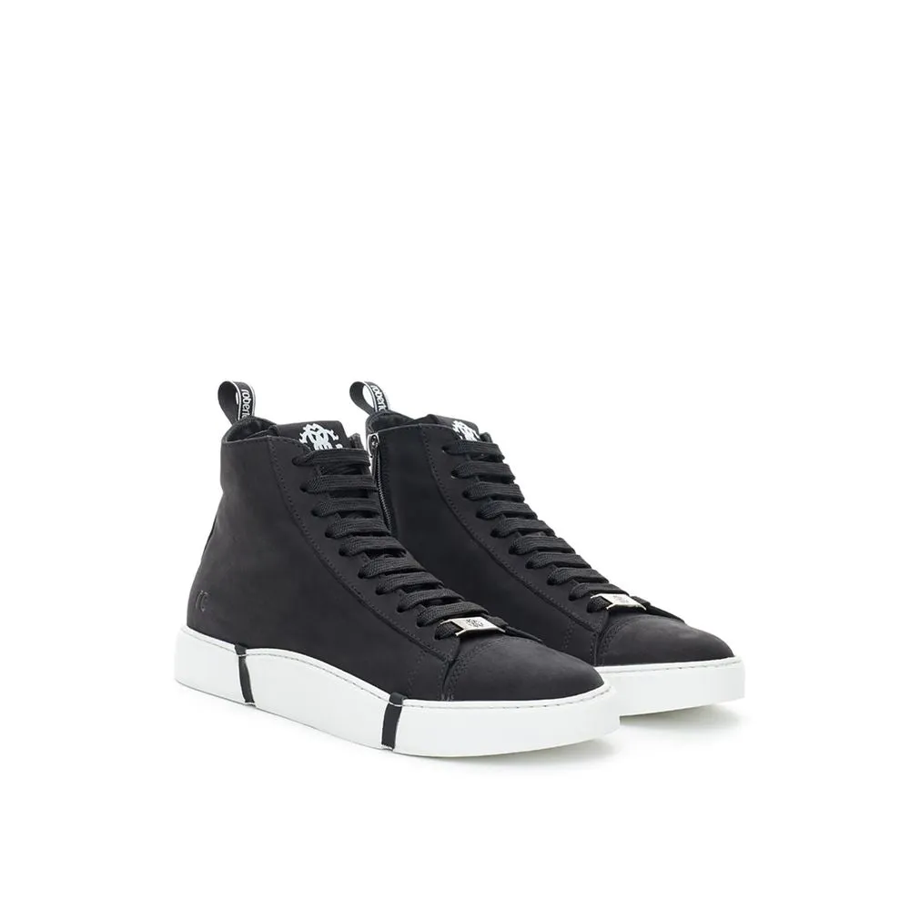 Roberto Cavalli Elegant Suede Sneakers in Chic Black