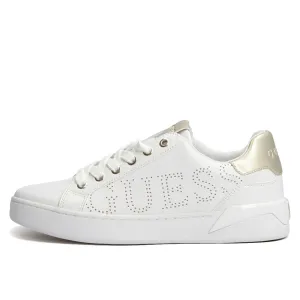 Scarpe Donna GUESS Sneakers in Pelle Linea Roria Colore Bianco -  Platino