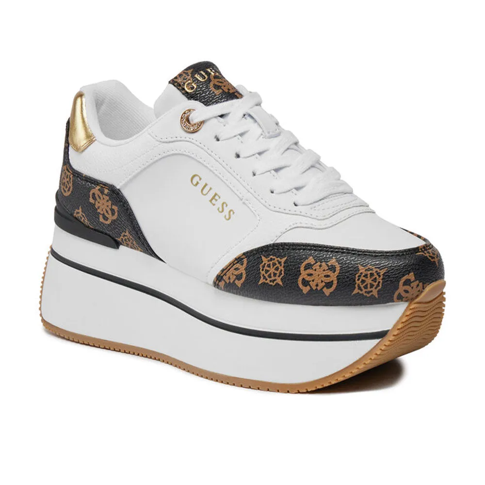 Scarpe Donna GUESS Sneakers Linea Camrio Colore White - Brown - FLPCM4FAL12