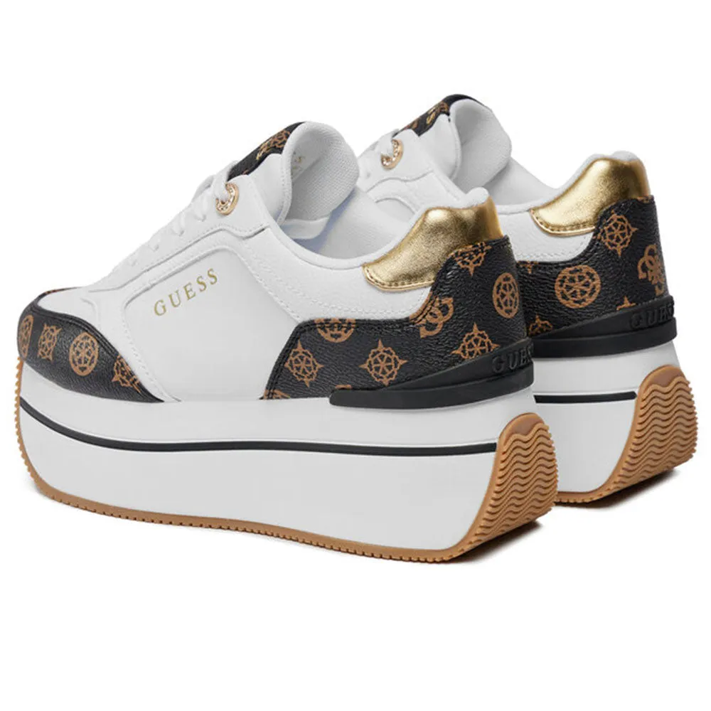 Scarpe Donna GUESS Sneakers Linea Camrio Colore White - Brown - FLPCM4FAL12