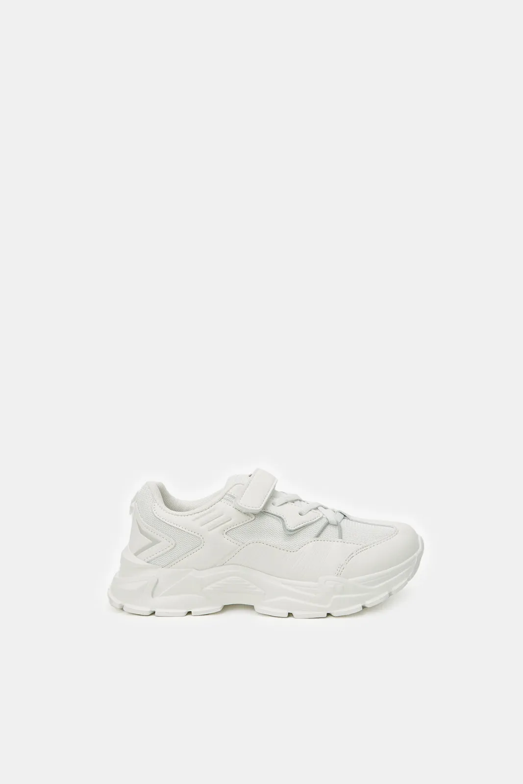 Senior Boys Cream Chunky Trainer