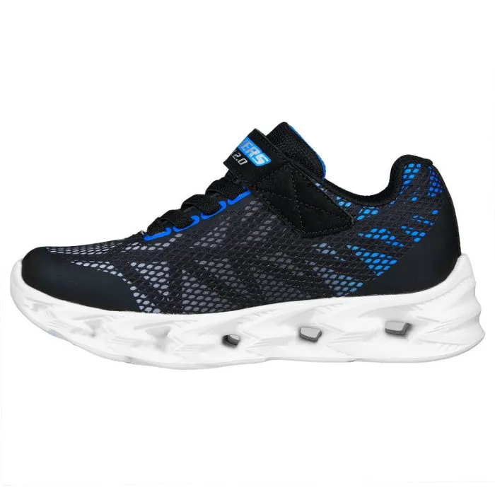 Skechers Vortex 2.0 Black Blue Boys Light Up Trainer