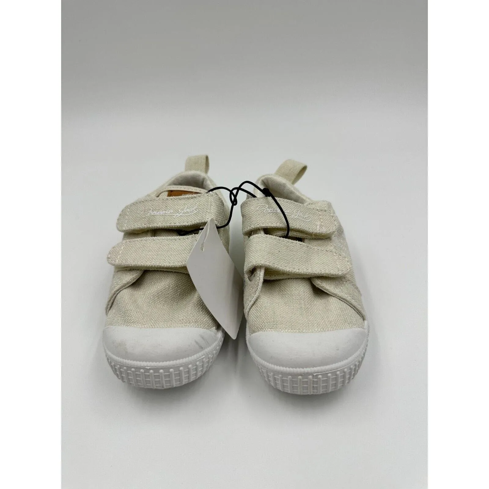 Small Kid Size 8, Off-White Canvas Style Toddler Sneakers