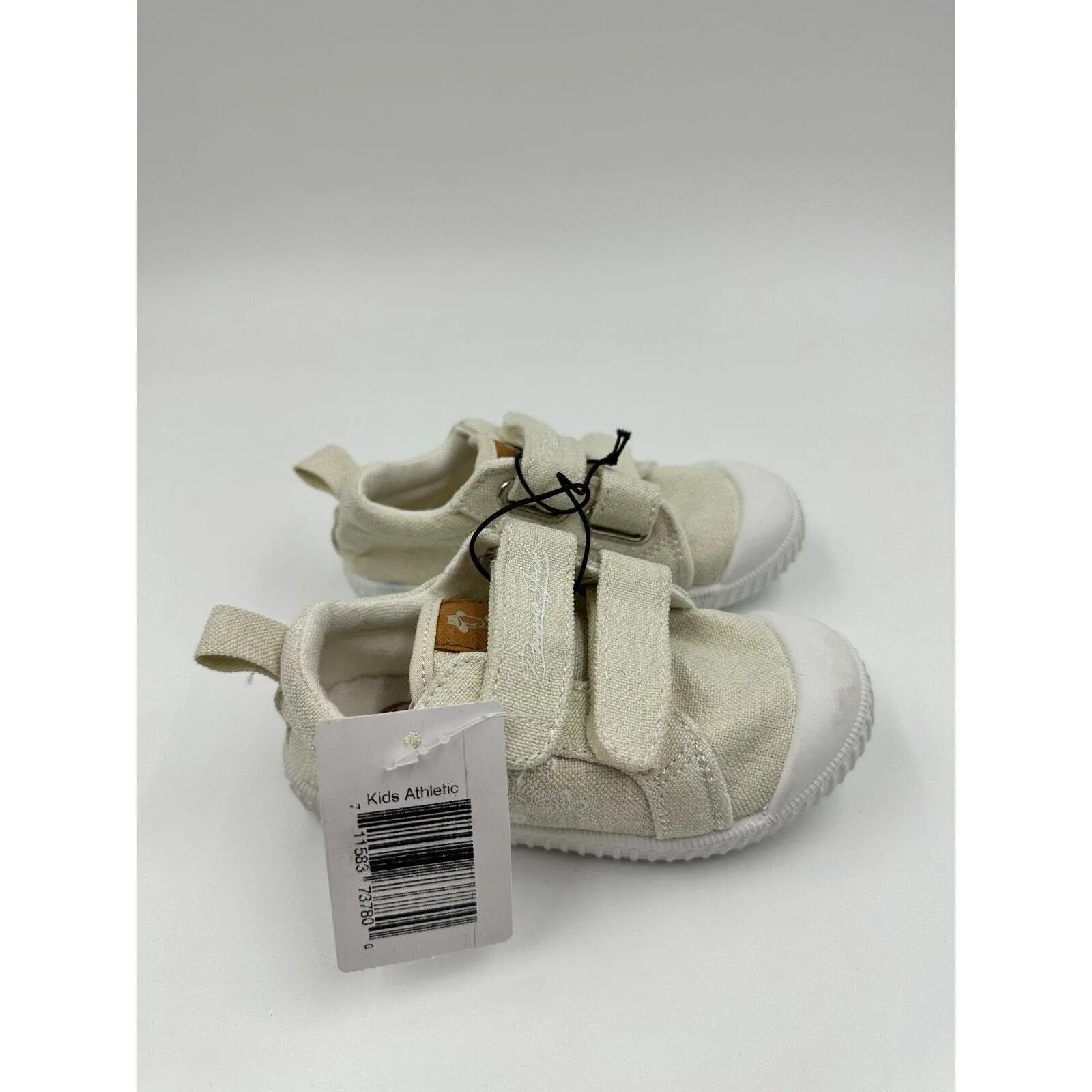 Small Kid Size 8, Off-White Canvas Style Toddler Sneakers