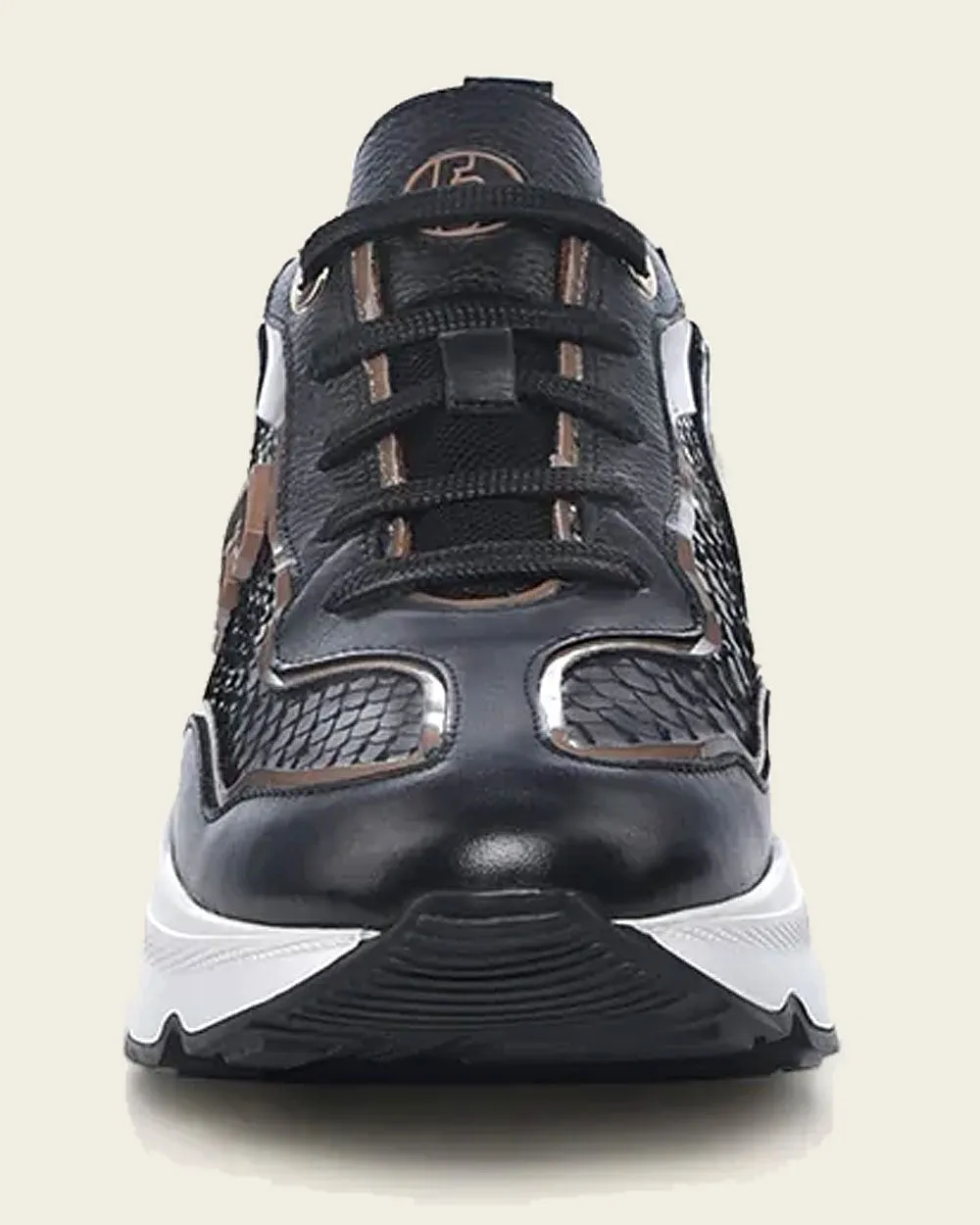 Sneakers weightless black exotic leather