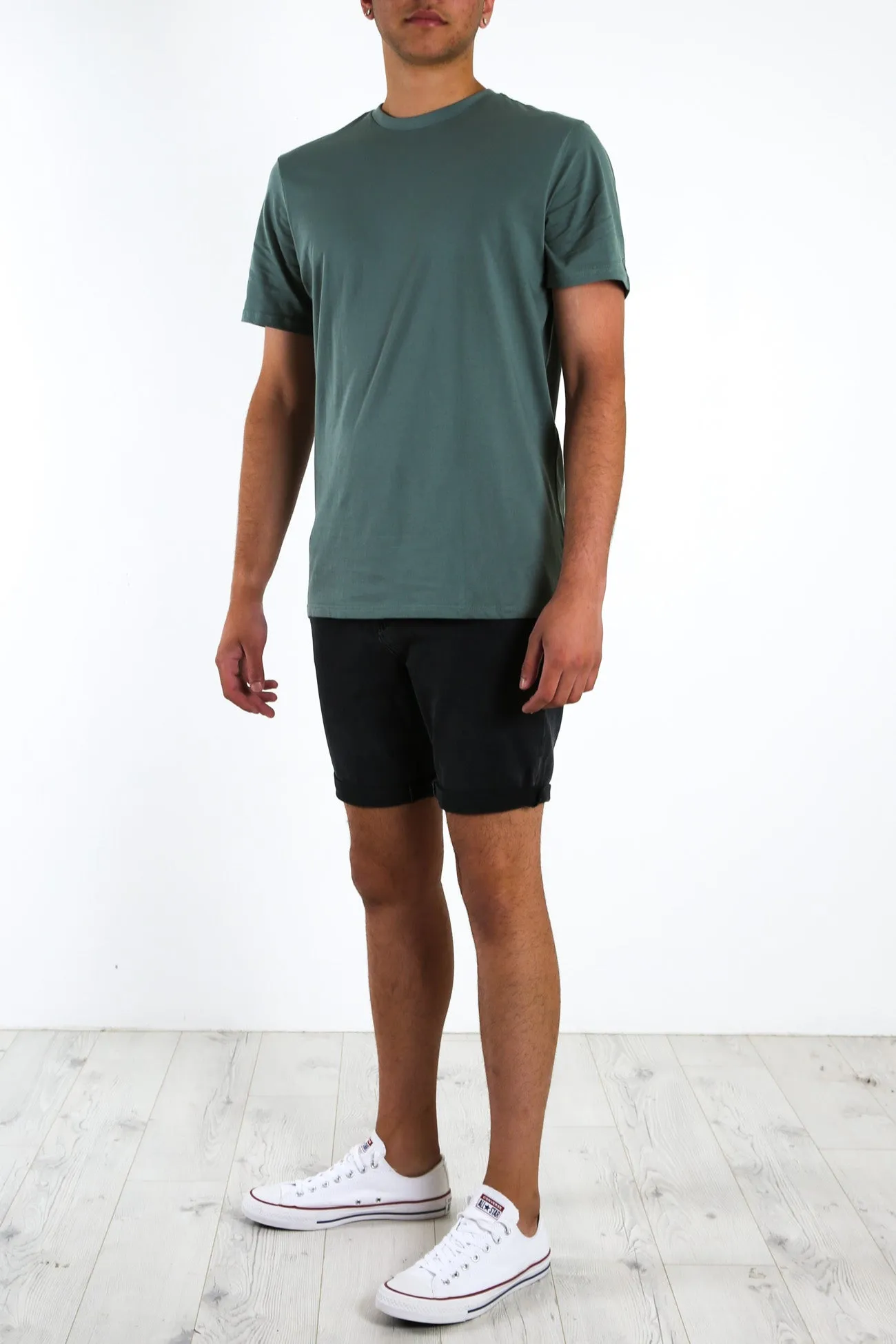 Solid Short Sleeve Tee Fir Green