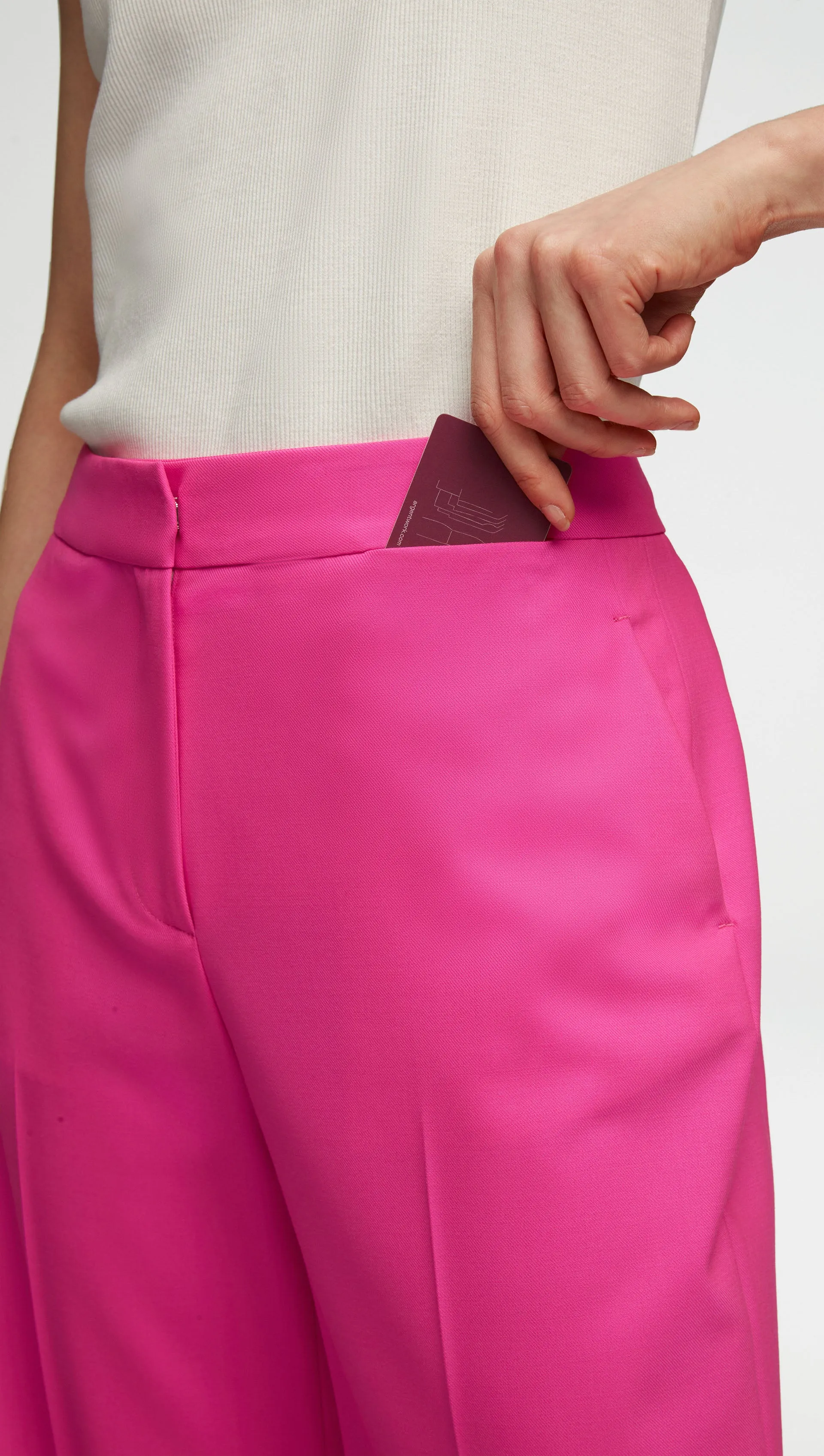 #VotingSuitsYou Wide Leg Trouser in Seasonless Wool | Bright Pink