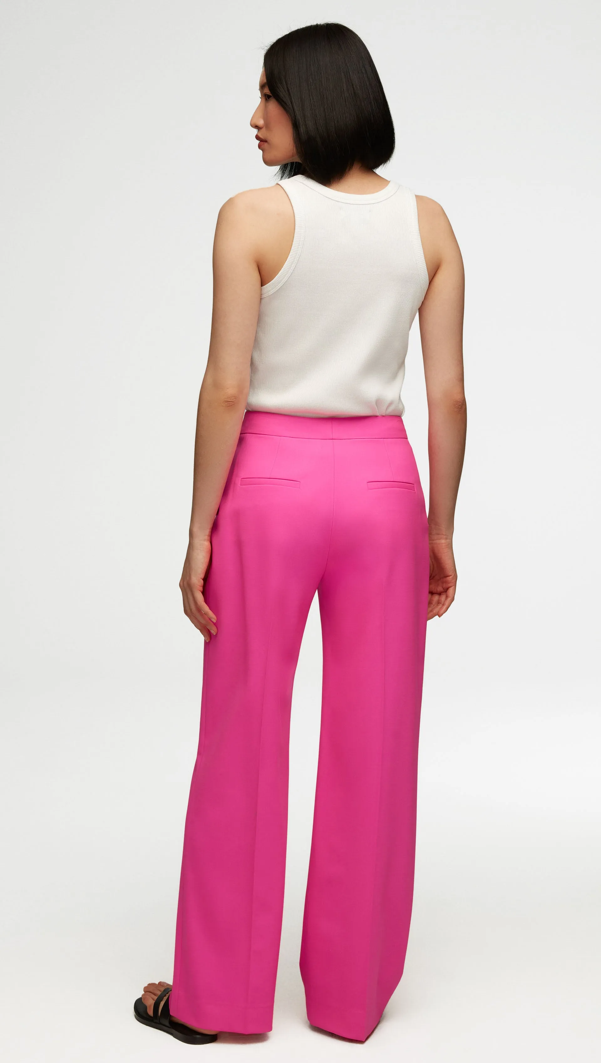 #VotingSuitsYou Wide Leg Trouser in Seasonless Wool | Bright Pink