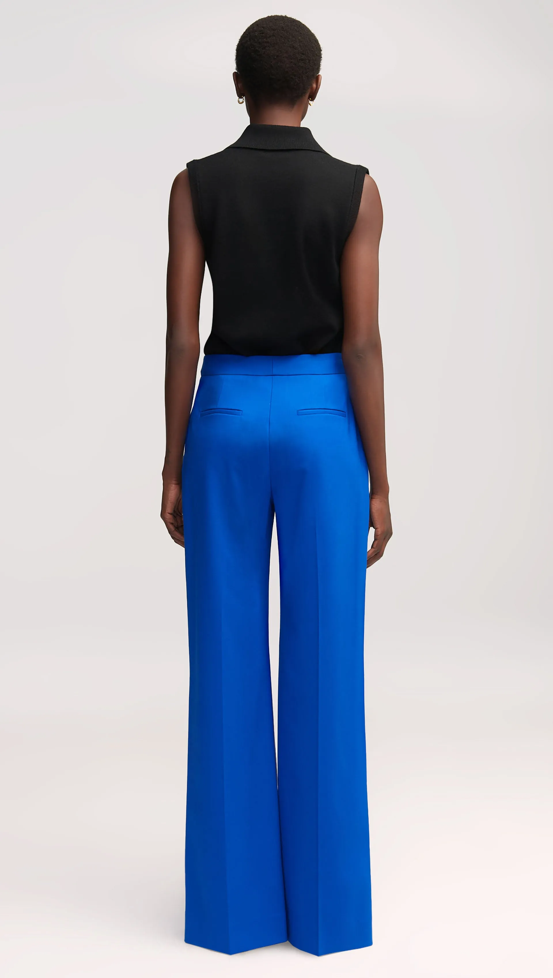 Wide Leg Trouser in Seasonless Wool | Royal Blue