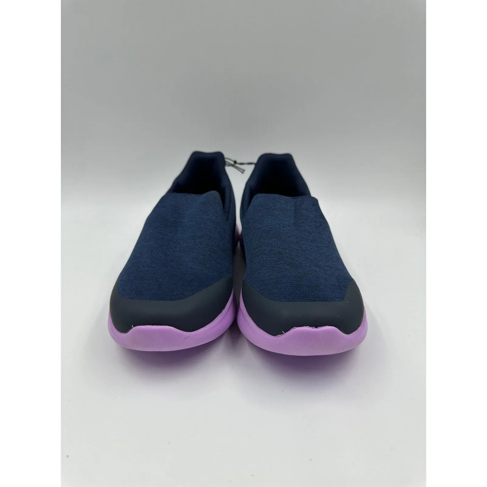 Women's Size 7.5 Navy and Purple Slip-on's with Thick Sole for All Day Comfort