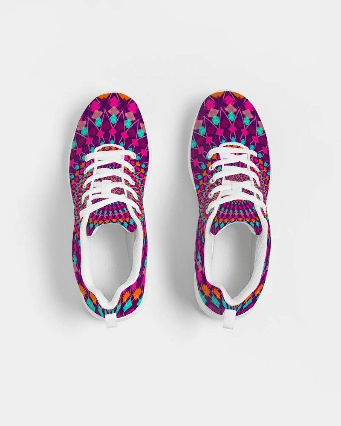 Womens Sneakers - Purple Kaleidoscope Style Canvas Sports Shoes /